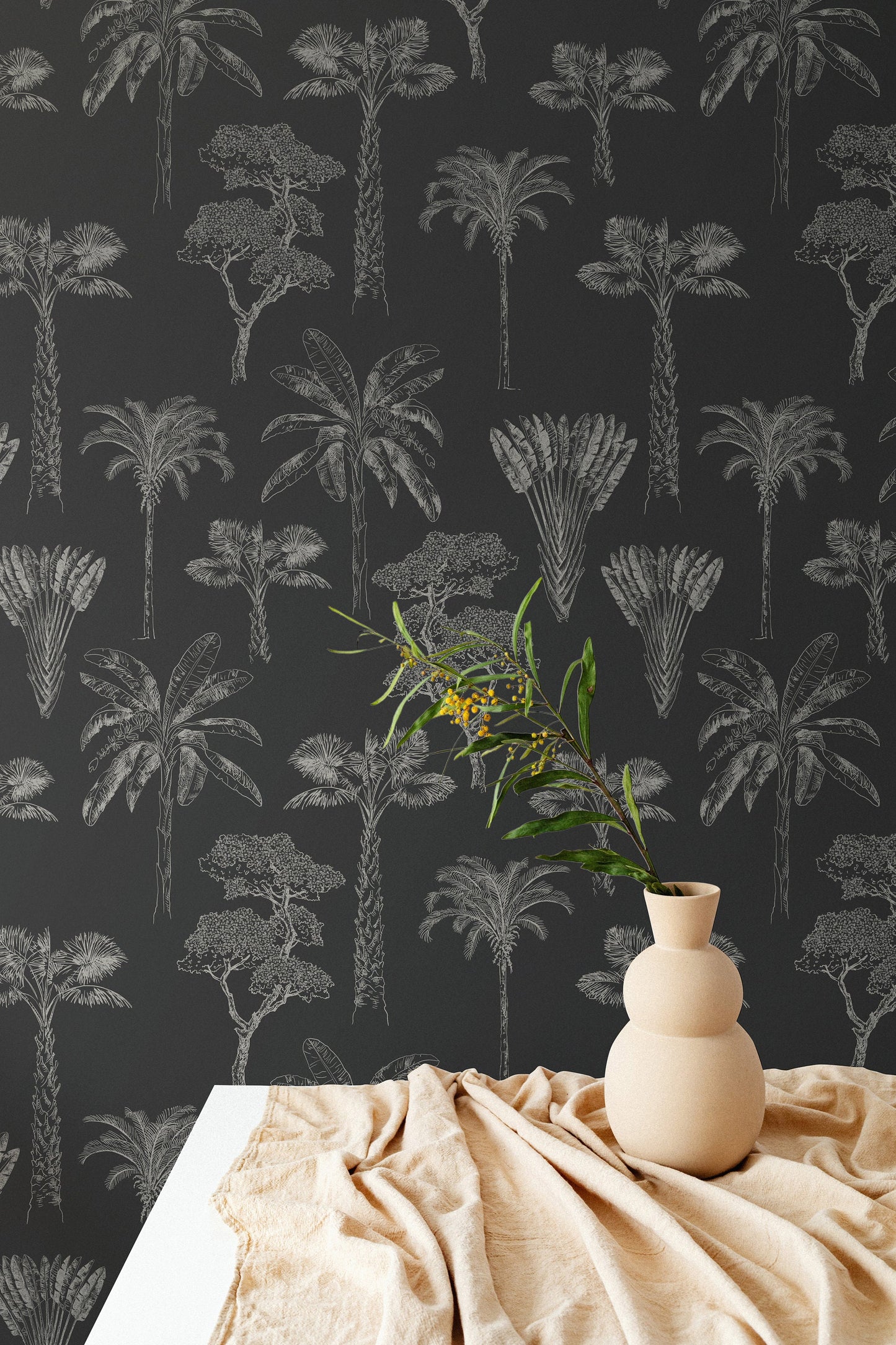 Black Tropical Wallpaper