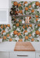 Botanical Orange Wallpaper