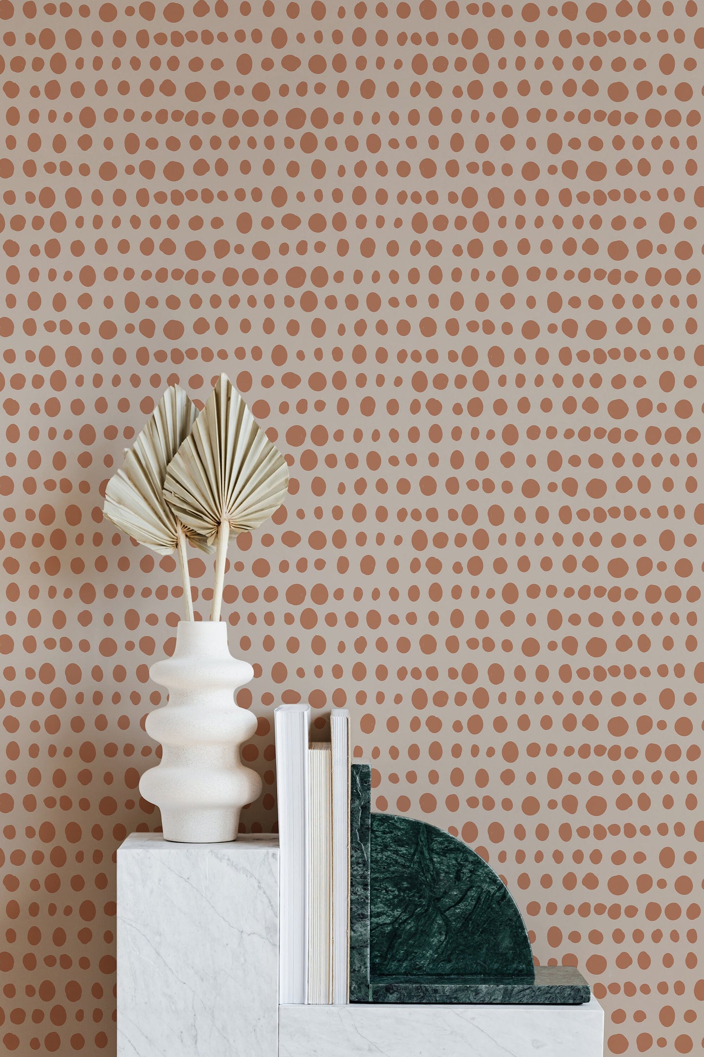 Terracotta Polka Wallpaper
