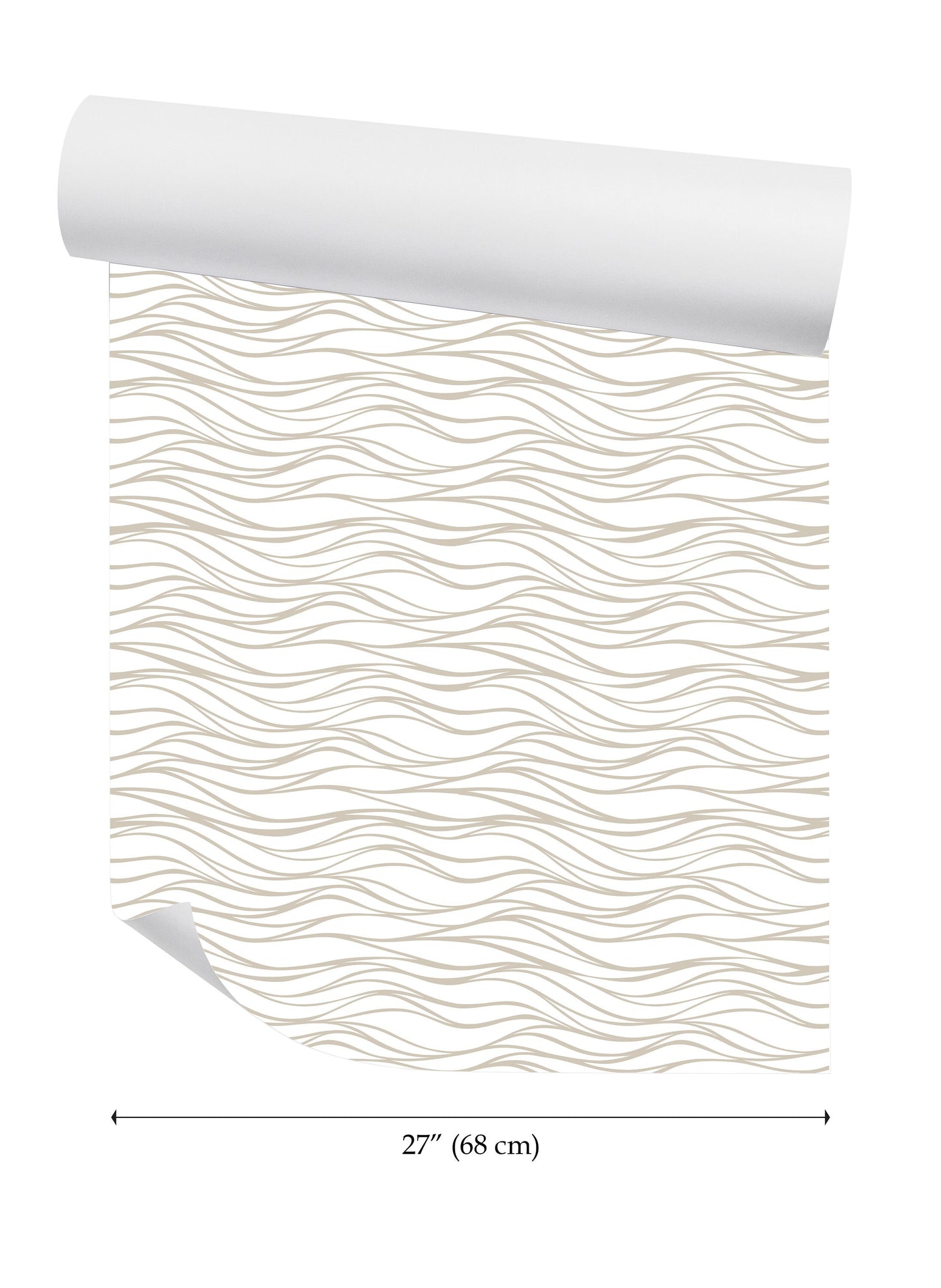 Coastal Beige Boho Wave Wallpaper